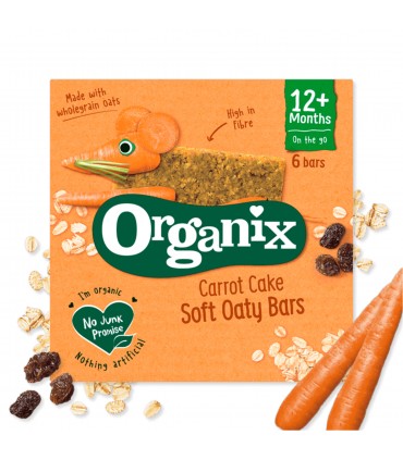 ORGANIX - BATOANE ECOLOGICE (BIO) DIN OVAZ INTEGRAL CU MORCOV SI MERE 6x23gG, 12luni+
