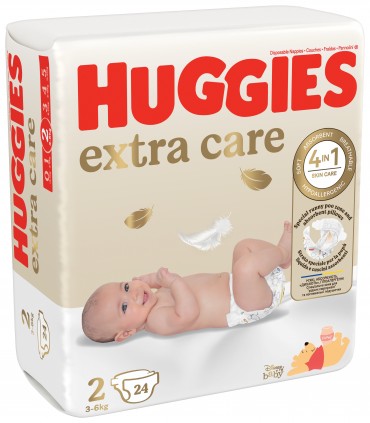 HUGGIES - EXTRA CARE 2 (3-6KG), 24buc