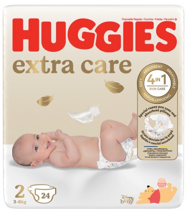 HUGGIES - EXTRA CARE 2 (3-6KG), 24buc