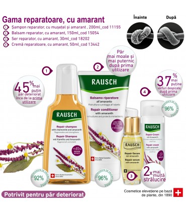 Rausch - Gama reparatoare - Balsam pentru par deteriorat, cu amarant, 150ml