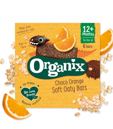 ORGANIX - BATOANE ECOLOGICE (BIO) ”CHOCO ORANGE” DIN OVAZ INTEGRAL CU CACAO  6X23G, 12luni+