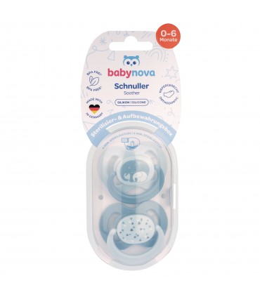 Baby Nova - SUZETE ORTODONTICE, din silicon, + STERIBOX, 0-6 luni