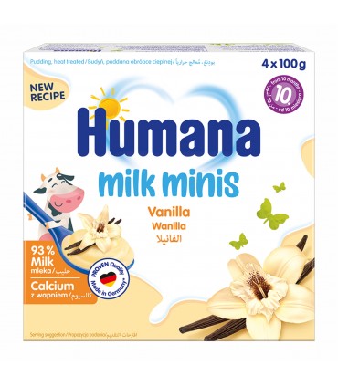 Humana Milk minis - Budinca cu vanilie, 4x100g, 10luni+