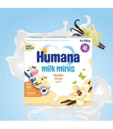Humana Milk minis - Budinca cu vanilie, 4x100g, 10luni+