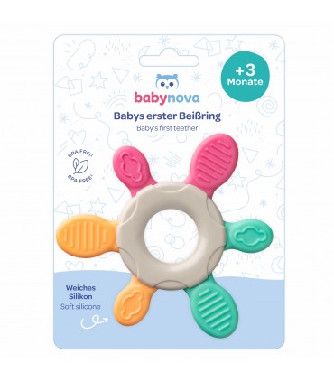 Baby Nova - Inel dentitie cu elemente din silicon, 3luni+