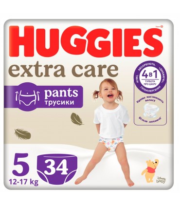 Huggies - EXTRA CARE PANTS - Scutece Chilotel Nr.5 (12-17kg), 34 BUC