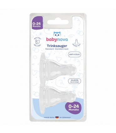 Baby Nova - Tetine rotunde din silicon, marimea S, 0-24luni