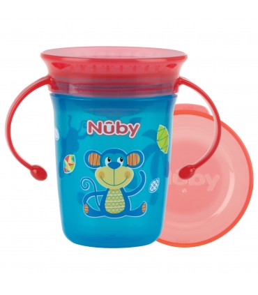 Nuby - Wonder Cup 360 decorat cu manere, 240ml, 6luni+