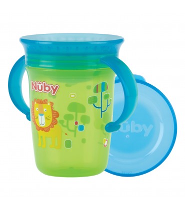 Nuby - Wonder Cup 360 decorat cu manere, 240ml, 6luni+