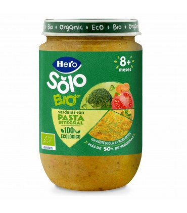 Hero Solo BIO - Meniu ecologic (BIO) cu legume si paste integrale, 8 luni+, 190g