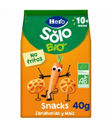 HERO SOLO BIO - SNACK MORCOV SI PORUMB, ECO, 40G, 10luni+