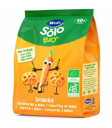 HERO SOLO BIO - SNACK MORCOV SI PORUMB, ECO, 40G, 10luni+