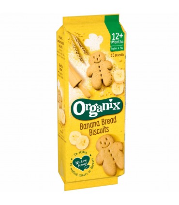 ORGANIX - BISCUITI ECOLOGICI (BIO) CU BANANA. 135g, 12luni+