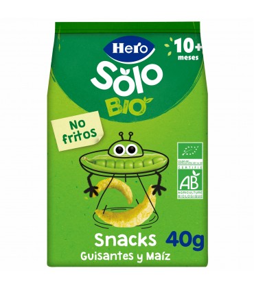 Hero Solo – Snack ecologic (BIO) din mazăre și porumb, 10luni+