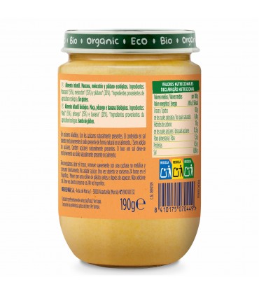 Hero Solo Bio - Piure ecologic (BIO) mar, piersica, banana, 190g, 4luni+