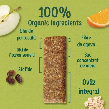 ORGANIX - BATOANE ECOLOGICE (BIO) DIN OVAZ INTEGRAL CU MERE SI PORTOCALE 6X23g, 12luni+