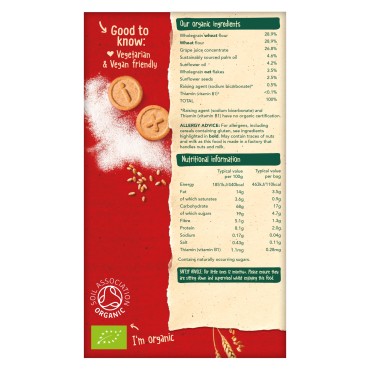 ORGANIX - BISCUITI ECOLOGICI (BIO) ALFABET, 5X25G, 12luni+