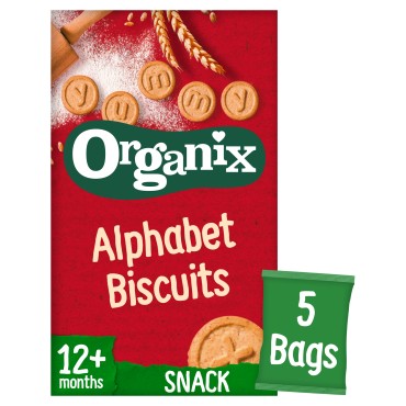 ORGANIX - BISCUITI ECOLOGICI (BIO) ALFABET, 5X25G, 12luni+