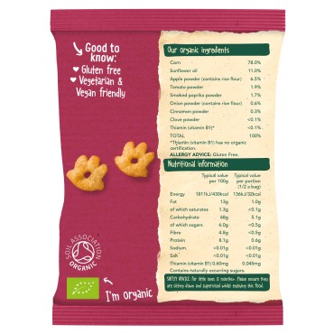 ORGANIX - GRUFFALO - FIGURINE  ECOLOGICE (BIO) DIN PORUMB CU BARBECUE, 4X15G, 12luni+