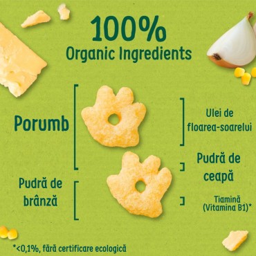 ORGANIX - GRUFFALO - FIGURINE ECOLOGICE (BIO) DIN PORUMB CU BRANZA SI CEAPA, 4X15G, 12luni+