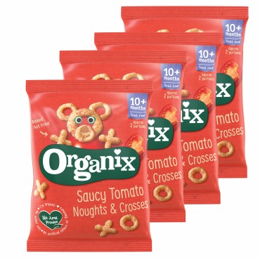 ORGANIX - SNACK ECOLOGIC (BIO) X SI O DIN PORUMB CU ROSII, 4X15G, 10luni+