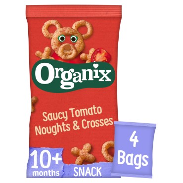 ORGANIX - SNACK ECOLOGIC (BIO) X SI O DIN PORUMB CU ROSII, 4X15G, 10luni+