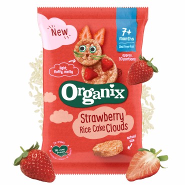 ORGANIX CLOUDS - RONDELE ECOLOGICE (BIO) DIN OREZ CU CAPSUNI, 40G, 7luni+