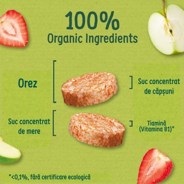 ORGANIX CLOUDS - RONDELE ECOLOGICE (BIO) DIN OREZ CU CAPSUNI, 40G, 7luni+