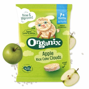 ORGANIX CLOUDS - RONDELE ECOLOGICE (BIO) DIN OREZ CU MERE, 40G, 7luni+