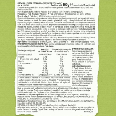 ORGANIX — OREZ ECOLOGIC (BIO) PENTRU BEBELUSI, 100G, 6luni+