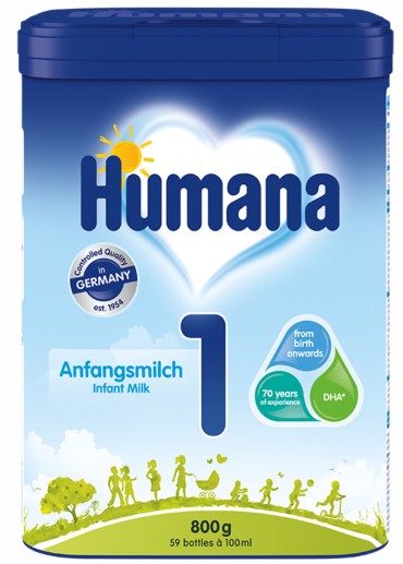 Humana 1 - Lapte formula de inceput, 800g, de la nastere