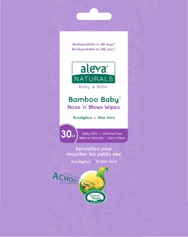 ALEVA NATURALS SERVETELE UMEDE DIN FIBRE DE BAMBUS PENTRU RESPIRATIE USOARA, 30 BUC