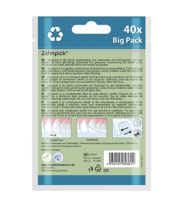 Miradent - Scobitori cu ata dentara, 40 buc.