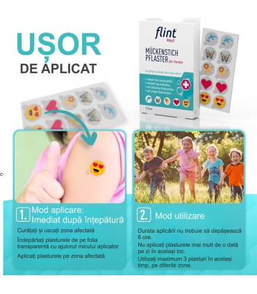 Flint Med - Plasturi calmanți după înțepături de țânțari, 3 ani+