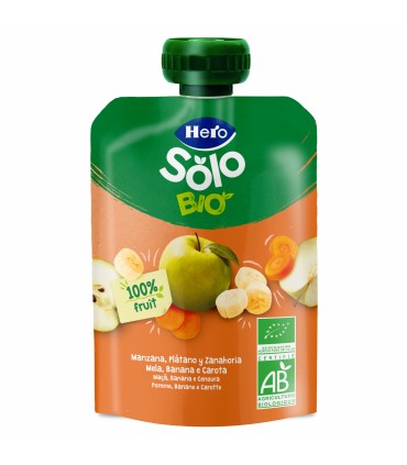 HERO SOLO BIO - Piure GUSTARE MAR, BANANA SI MORCOV, 100G, luni+