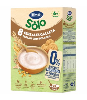 HERO - 8 CEREALE CU BISCUITI, 340G, 6luni+