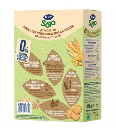 HERO - 8 CEREALE CU BISCUITI, 340G, 6luni+