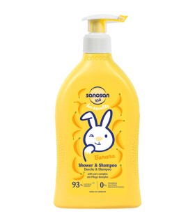 Sanosan Kids - Gel de duș și șampon cu miros de banane, 400ml