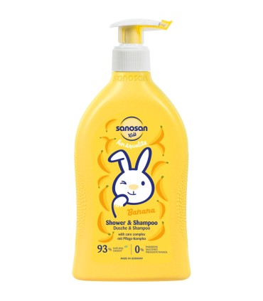 Sanosan Kids - Gel de duș și șampon cu miros de banane, 400ml