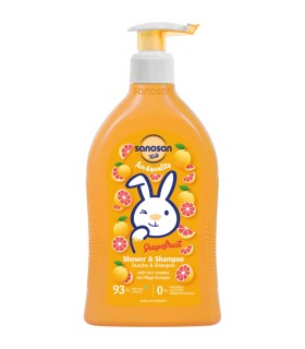 Sanosan Kids - Gel de duș și șampon cu miros de grepfrut, 400ml