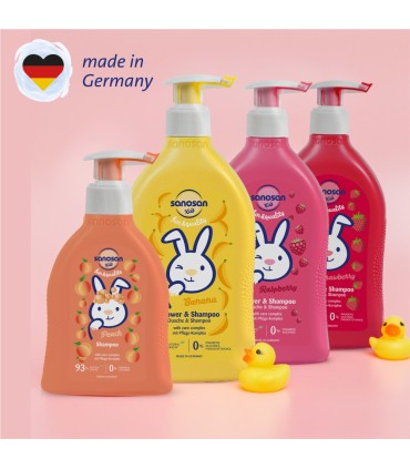 Sanosan kids - Lotiune de corp hidratanta cu miros de piersica pentru copii, 200ml