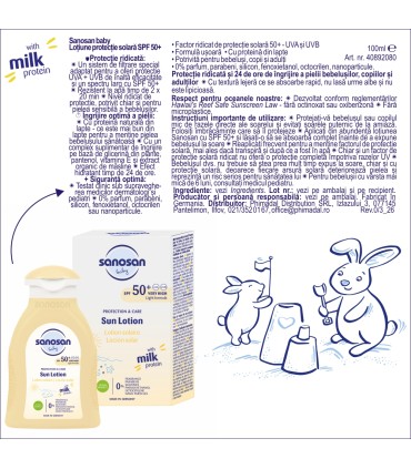 Sanosan baby SUN - Lotiune protecție solară SPF 50+, 100ml
