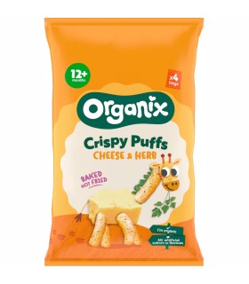 ORGANIX - SNACK ECOLOGIC (BIO) DIN PORUMB CU BRANZA SI PATRUNJEL, 4X15G, 10luni+