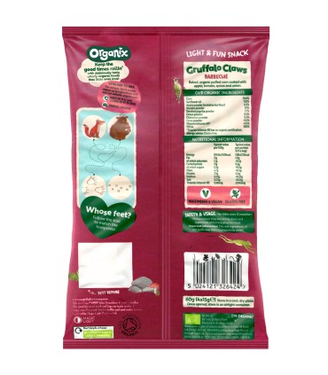 ORGANIX - GRUFFALO - FIGURINE  ECOLOGICE (BIO) DIN PORUMB CU BARBECUE, 4X15G, 12luni+