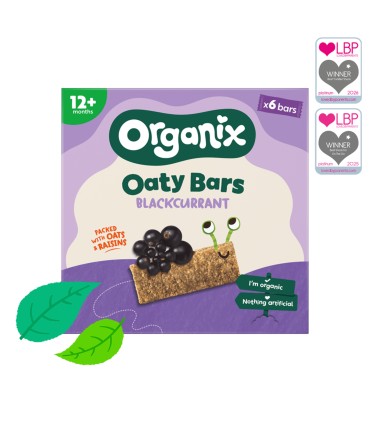 ORGANIX - BATOANE ECOLOGICE (BIO) DIN OVAZ INTEGRAL CU MERE SI COACAZE NEGRE 6X23G, 12luni+
