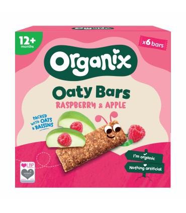 ORGANIX - BATOANE ECOLOGICE (BIO) DIN OVAZ INTEGRAL CU MERE SI ZMEURA 6X23G, 12luni+