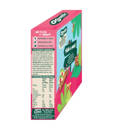 ORGANIX - BATOANE ECOLOGICE (BIO) DIN OVAZ INTEGRAL CU MERE SI ZMEURA 6X23G, 12luni+