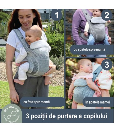 Dreambaby - Marsupiu ”Inspire” din material tricotat, GRI