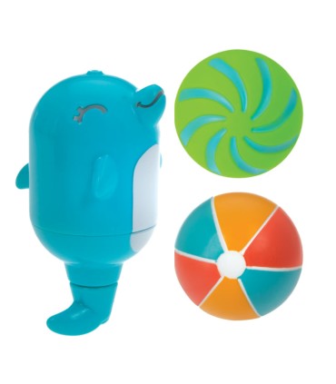 Nuby -  Jucărie de baie, delfin + 2 mingi, 6 luni+