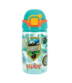 Nuby - Pahar cu muștiuc moale și capac, 415ml, 4ani+